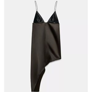 Zara Black and Brown Satin Dress